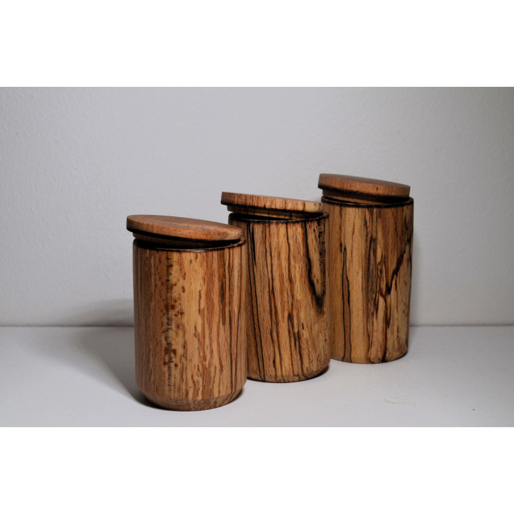 Lot de  3 boîtes en hêtre échauffé