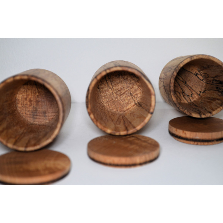 Lot de  3 boîtes en hêtre échauffé