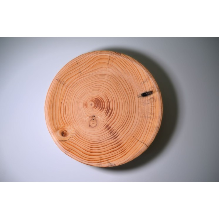 Belle assiette épurée, avec des bords légers, en bois massif