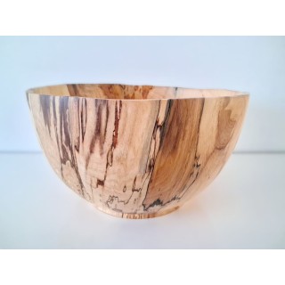 Coupe à fruits généreuse, tournée artisanalement dans du hêtre massif.