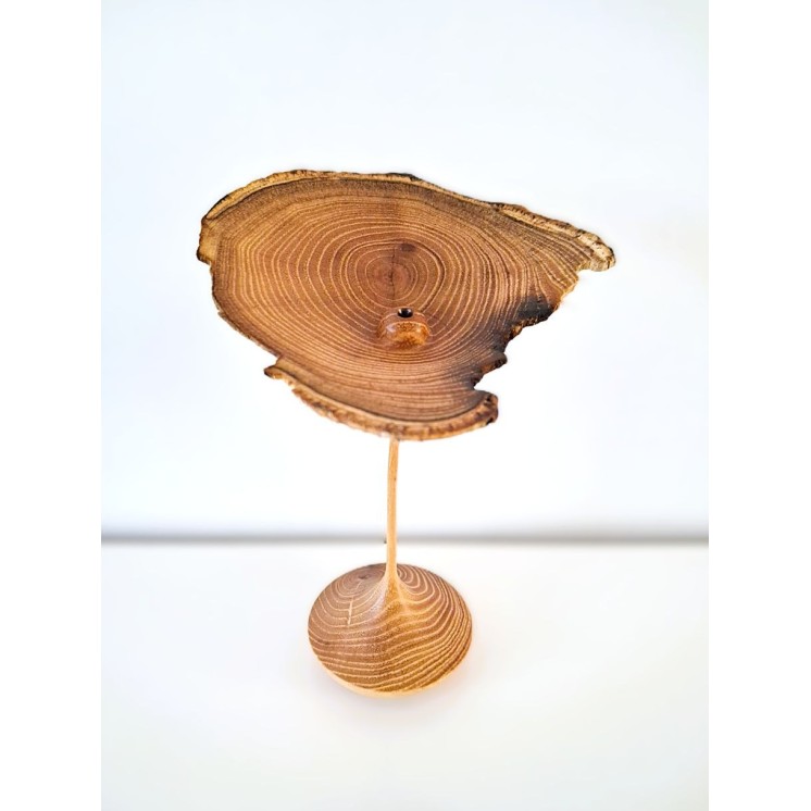 Fleur en bois de robinier faux-acacia | Pièce unique tournée à la main