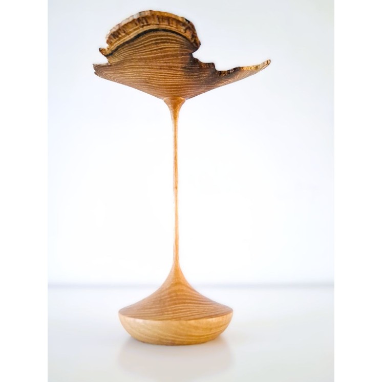 Fleur en bois de robinier faux-acacia | Pièce unique tournée à la main