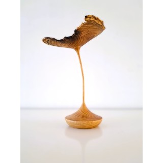 Fleur en bois de robinier faux-acacia | Pièce unique tournée à la main