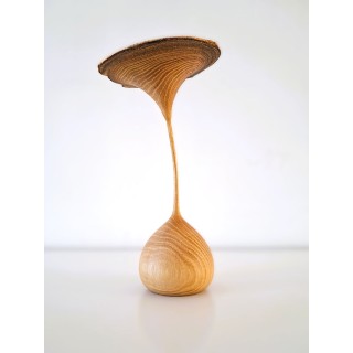 Fleur en bois de robinier faux-acacia | Pièce unique tournée à la main