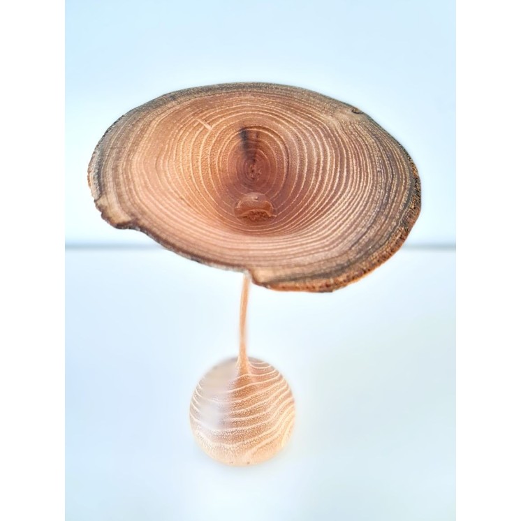 Fleur en bois de robinier faux-acacia | Pièce unique tournée à la main
