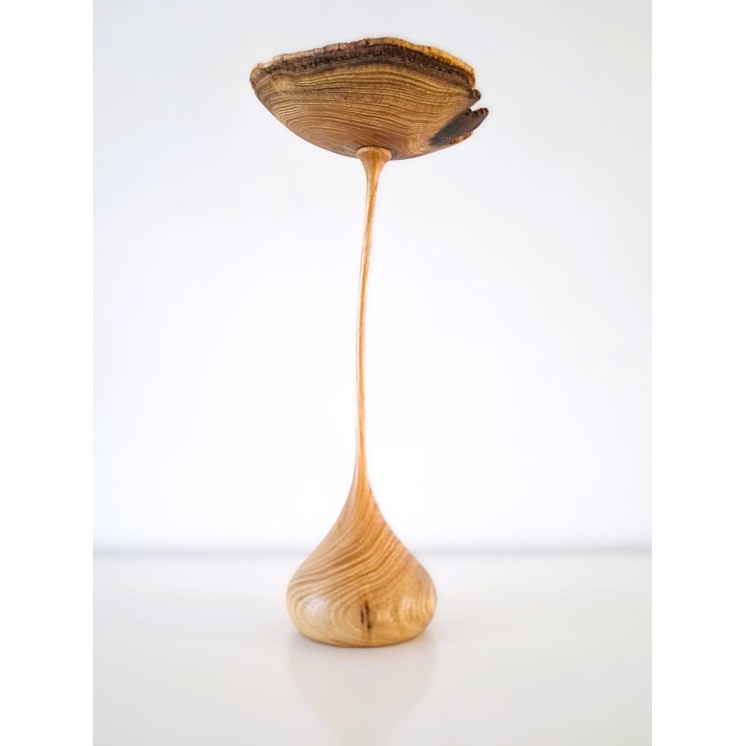 Fleur en bois de robinier faux-acacia | Pièce unique tournée à la main