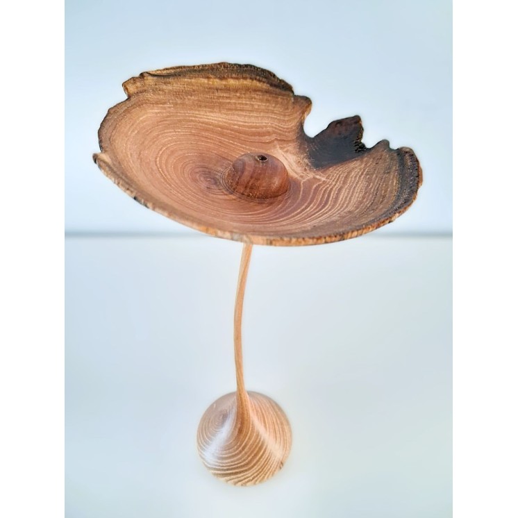 Fleur en bois de robinier faux-acacia | Pièce unique tournée à la main