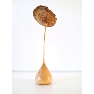 Fleur en bois de robinier faux-acacia | Pièce unique tournée à la main