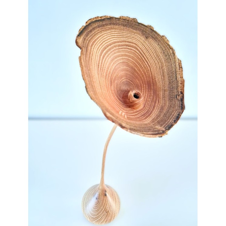 Fleur en bois de robinier faux-acacia | Pièce unique tournée à la main