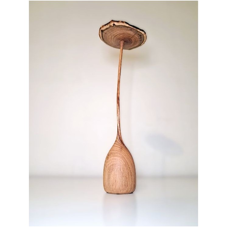 Fleur en bois de robinier faux-acacia | Pièce unique tournée à la main