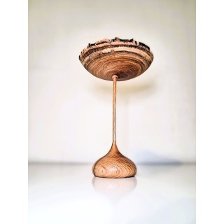 Fleur en bois de robinier faux-acacia | Pièce unique tournée à la main