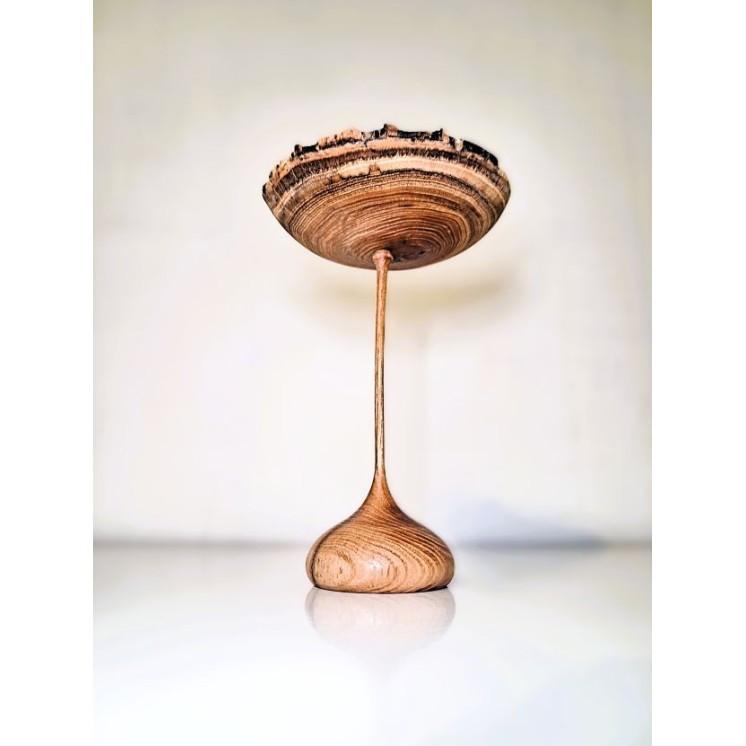 Fleur en bois de robinier faux-acacia | Pièce unique tournée à la main