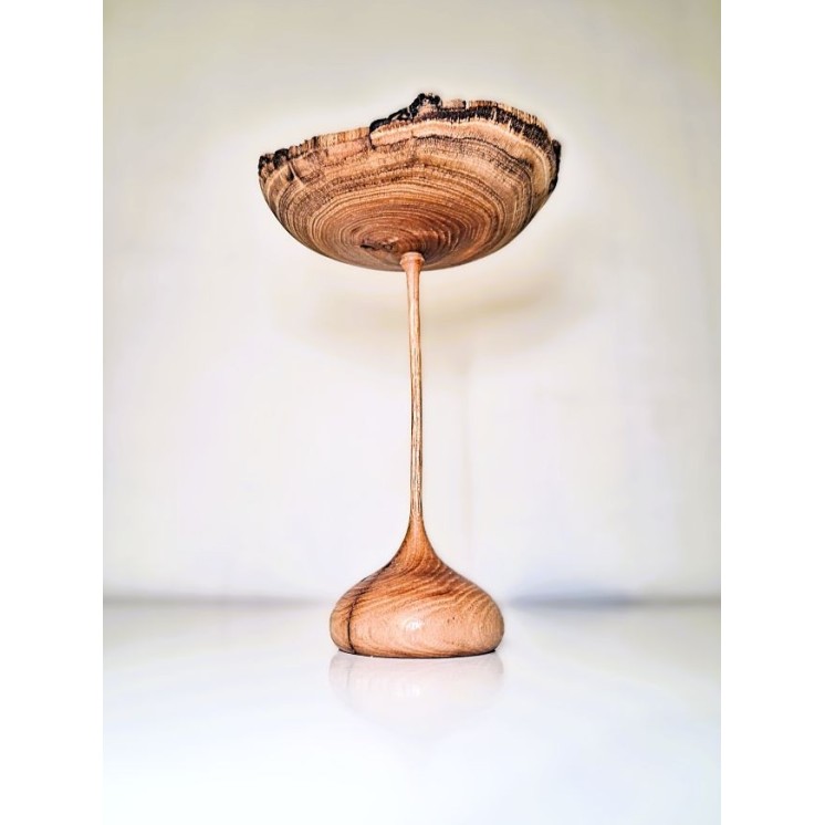 Fleur en bois de robinier faux-acacia | Pièce unique tournée à la main
