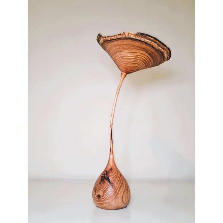 Fleur en bois de robinier faux-acacia | Pièce unique tournée à la main